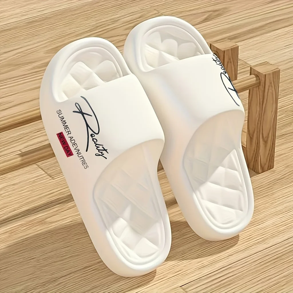 

Lightweight EVA men's slide | Black and white cartoon design, exposed toes, comfortable all year round, casual indoor/outdoor us