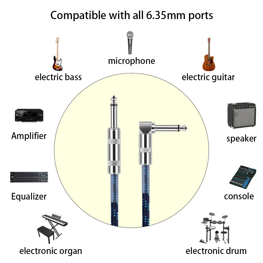 Guitar Audio Cable Electric Bass Electronic Drum Microphone Speaker Cord Musical Instrument Parts Supplies Beginners