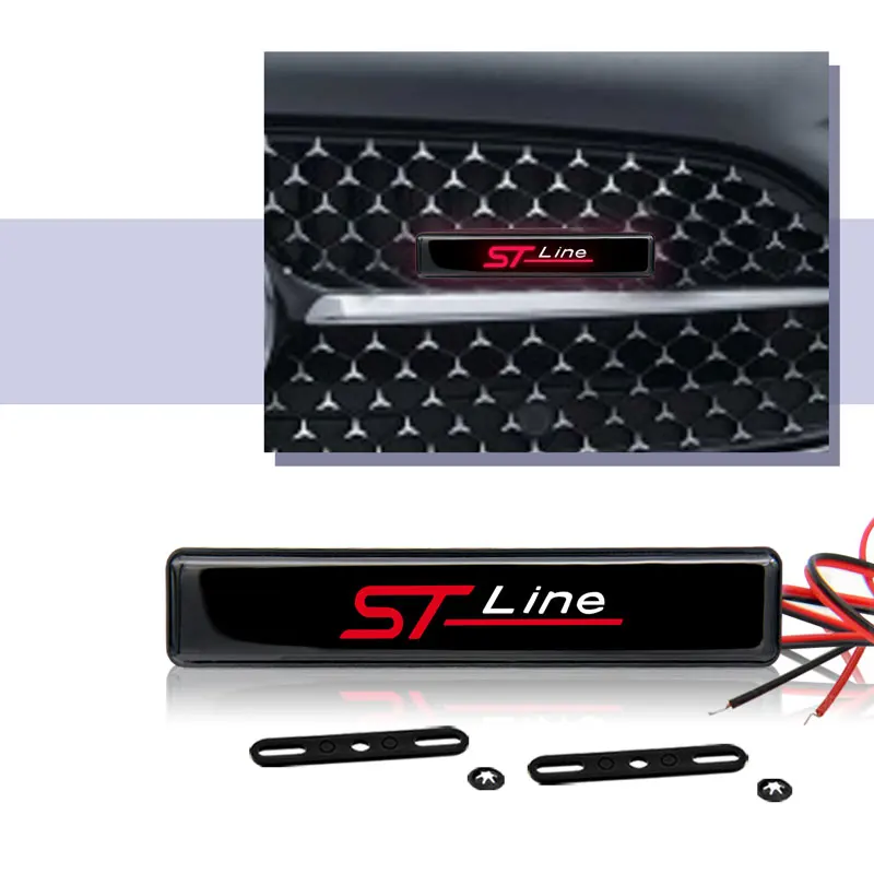 Car Exterior Accessories Front Hood Grille Emblem LED Water Proof Light Decorative For Ford Focus X 2 3 Fiesta Puma Mondeo Kuga