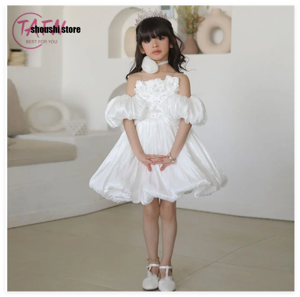 

Платье с цветочным узором для девочек, свадебные платья, вечерние платья принцессы с аппликацией, детское платье для дня рождения, платье для первого причастия