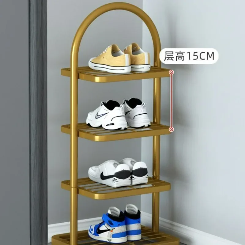 Household Shoes Shelf The Door Side Light Luxury Indoor Layered Dormitory Storage Simple Shoe Rack Organizer Shoe Cabinets Iron