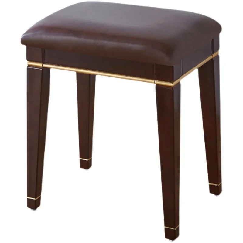 American light luxury dresser  Nordic makeup  Nail art Soft surface chair Imitation solid wood dressing stool Di