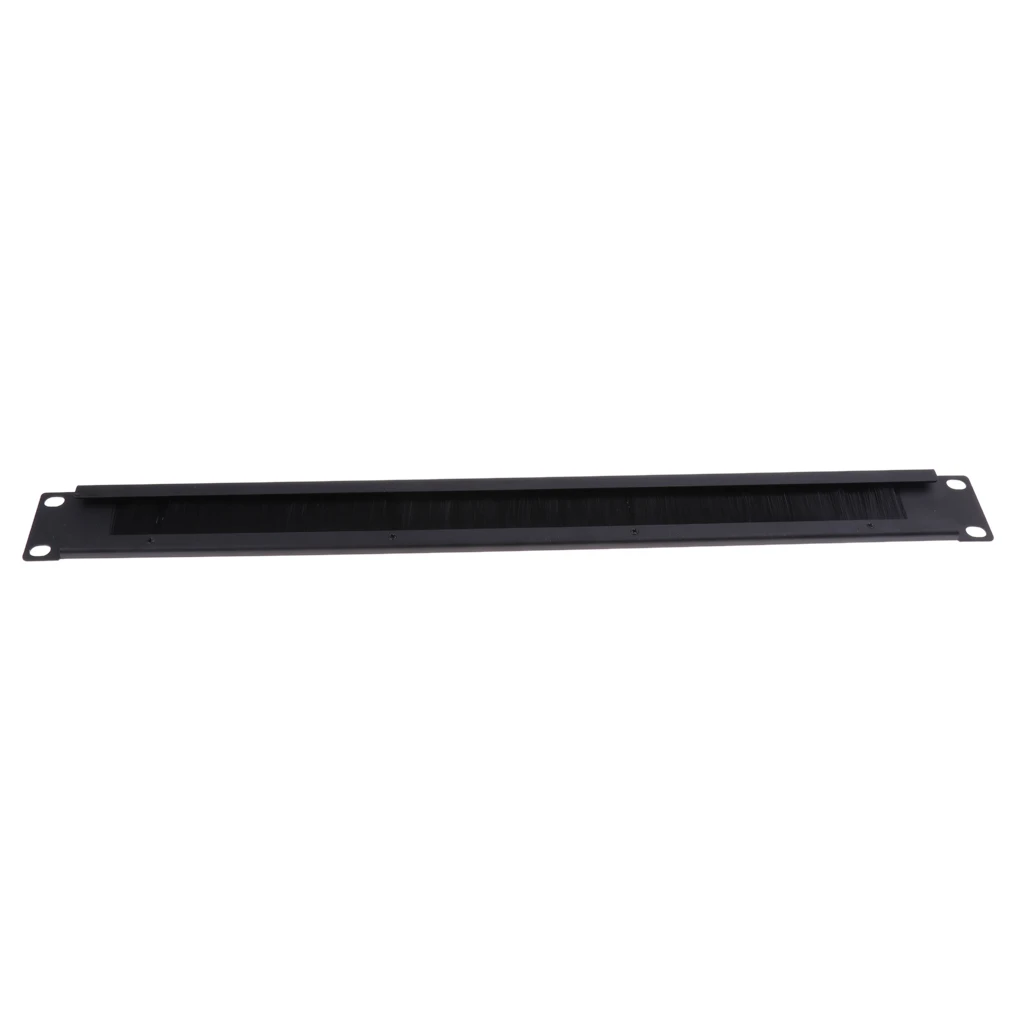 Aluminum Cable Management Brush Panel Black Cable Organizer for 19 Inch Rack Patch Panel System