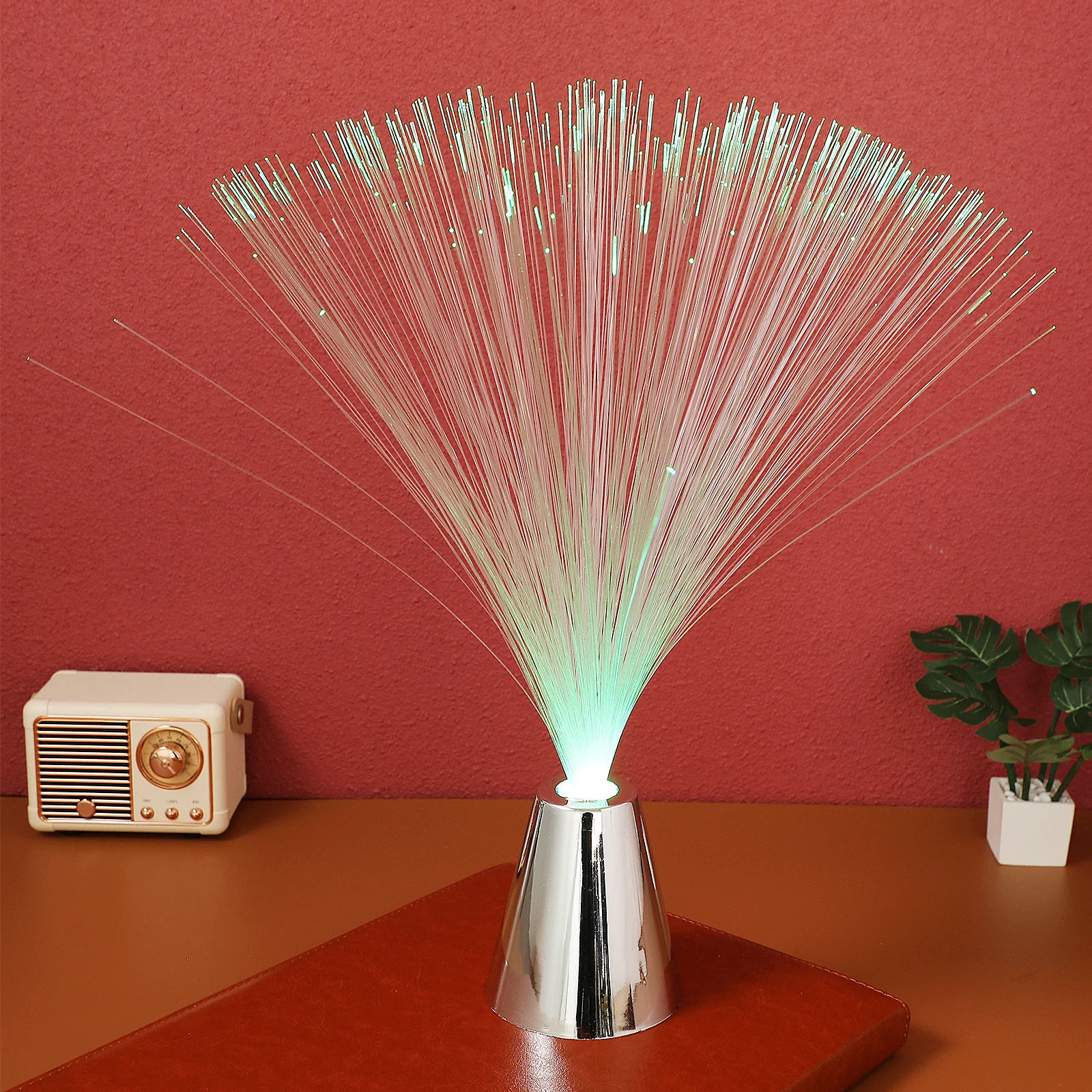 파티 저녁 식사 침실 크리스마스를 위한 운영되는 광섬유 LED 조명 3색 변화하는 낭만적인 장식 램프