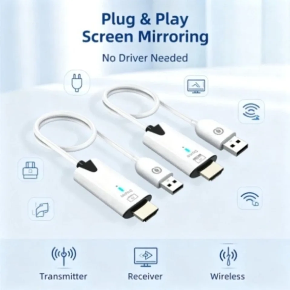 5G 1080P 30M HDMI-Compatible Video Audio Transmitter Receiver Extender Display USB Adapter Dongle For TV Box Monitor Projector view 4
