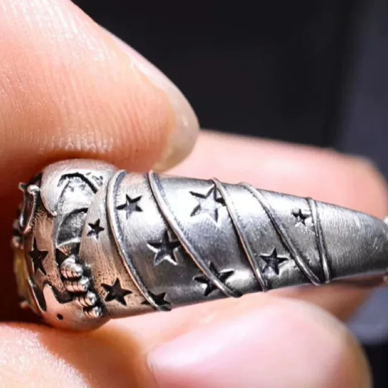JOJO Fantastic Adventure Yoma Jonny Tooth 4 Impression Ring Men's Personality Trend Versatile Open Ring