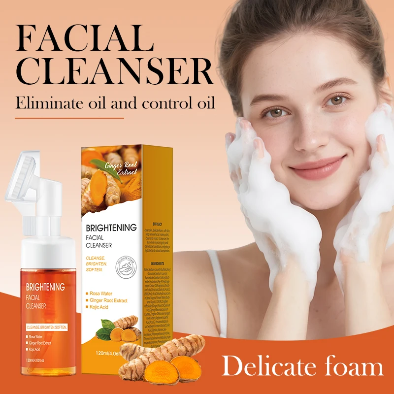 

DOLANJN Turmeric Cleansing Mousse 120ml Gentle Deep Cleansing Turmeric Acid Foam Facial Cleanser Beauty Face Care