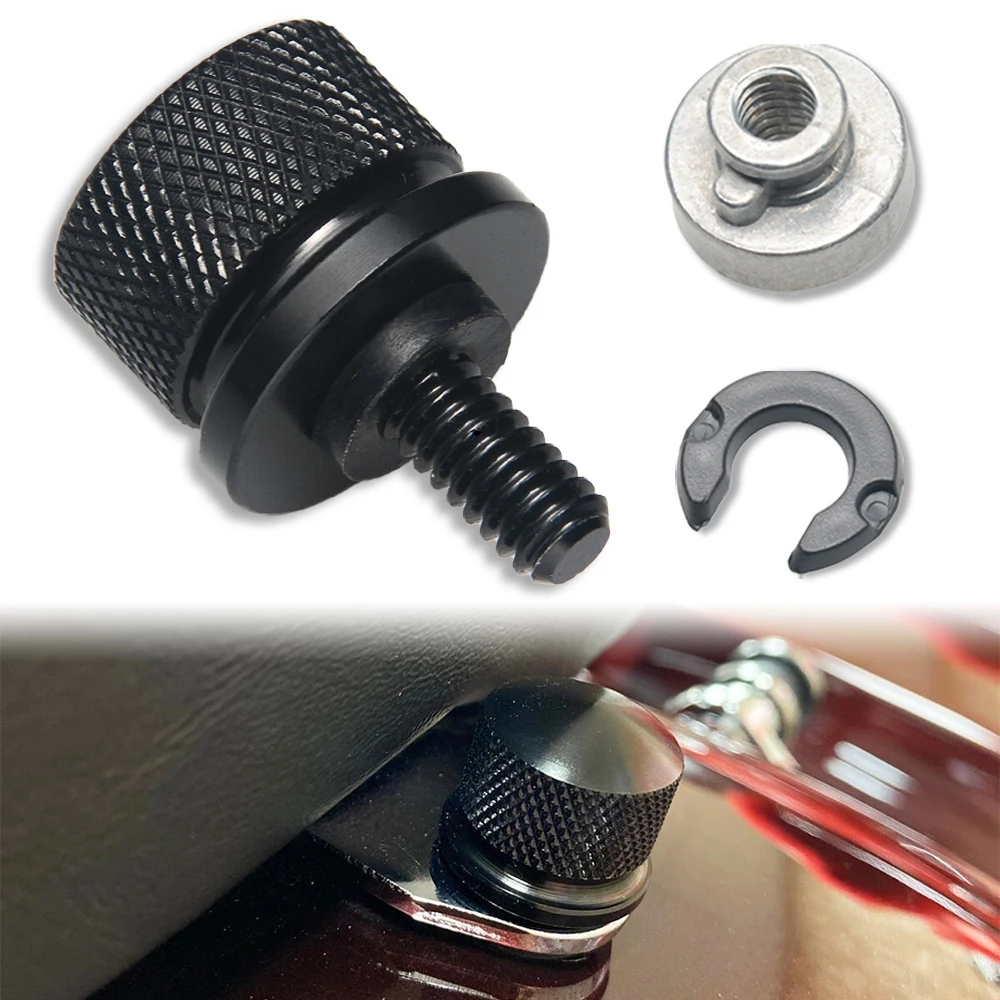 

Black Aluminum Motorcycle Seat Bolt Screw Nut Tab Cover For Harley Touring Road King Street Glide Softail Dyna Sportster1200 883