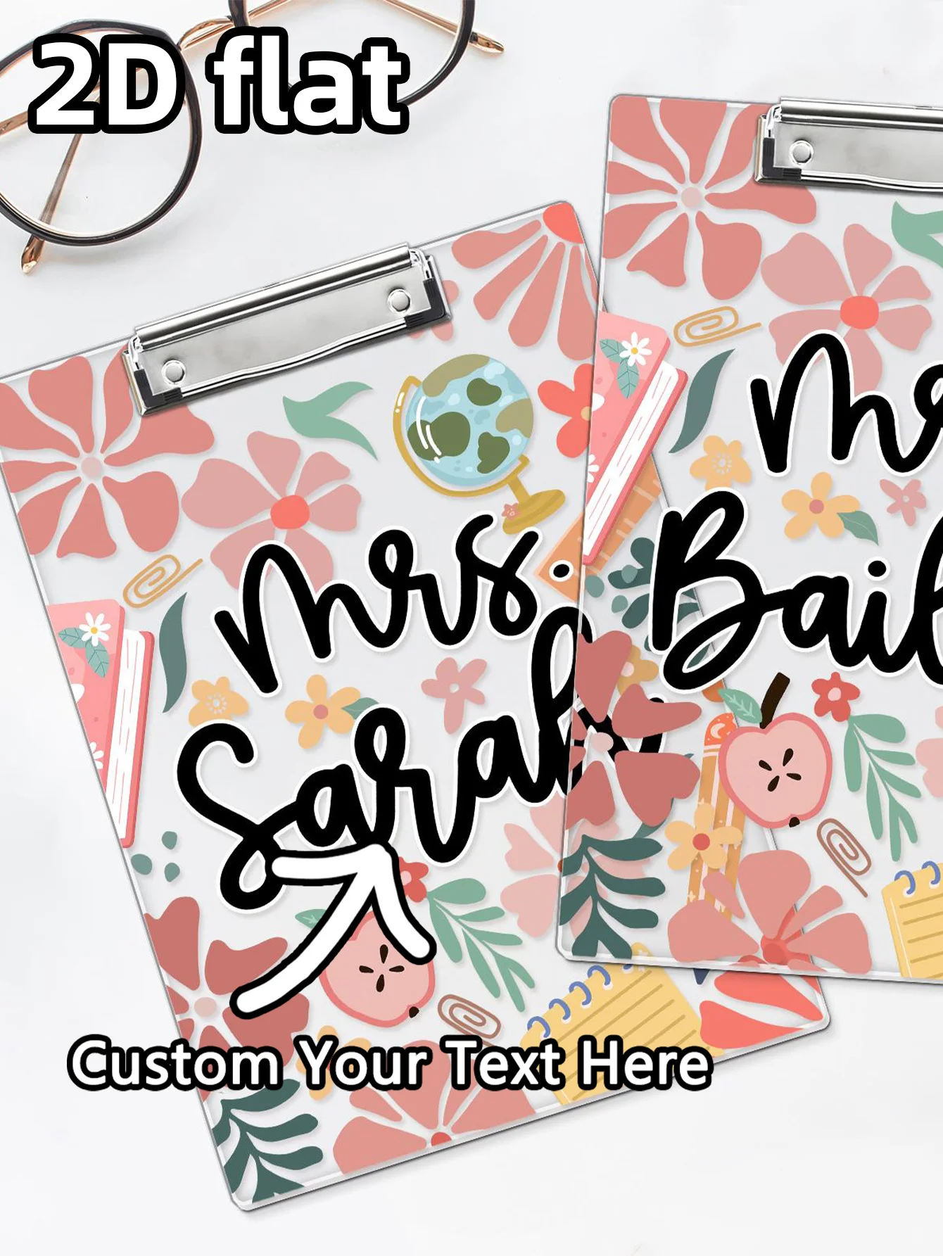 Папка на заказ 1 шт. - персонализированная прозрачная подсолнух из ПММА, яркое веселье, имя и название с лазерной гравировкой, уникальные подарки для подростков