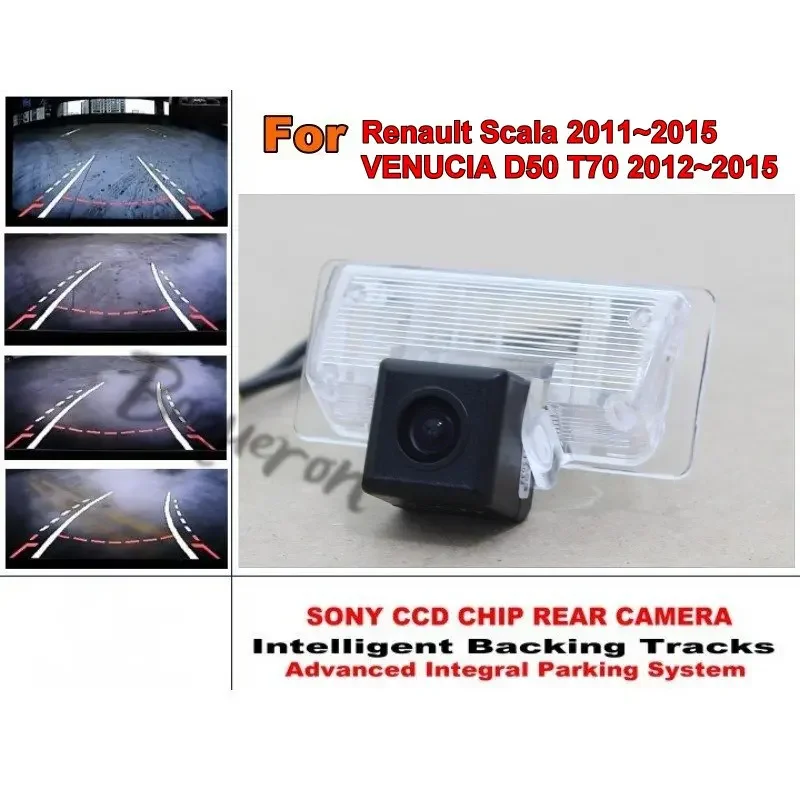Cámara inteligente de aparcamiento para coche, dispositivo con módulo de pistas, cámara trasera, CCD, visión nocturna, para Renault Scala VENUCIA D50 T70 2011 ~ 2015