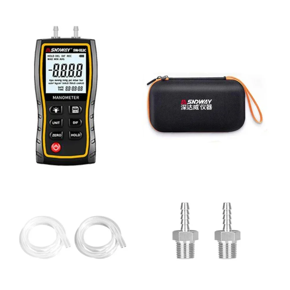 Manómetro SNDWAY Manómetros de presión de aire de mano Manómetro digital de vacío negativo