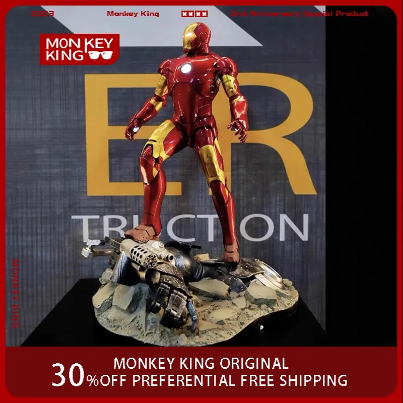 

1/4 The Avengers Figure Iron Man Can Glow GK Anime Collection Model Desktop Ornament Decorations Holiday Gifts Children Toys