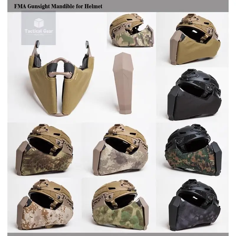 FMA Paintball Airsoft Half Face Mask Protection Helmet Rail Special for Tactical Fast/High Cut Helmet