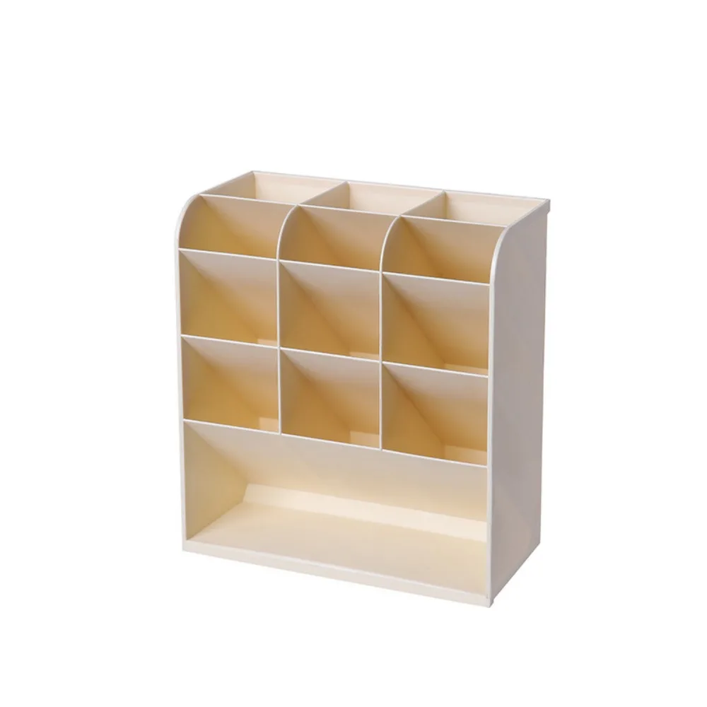 

9/13 Grids Desktop Storage Box Oblique Insertion Solid Color Stationery Organizer Large Capacity Space-saving