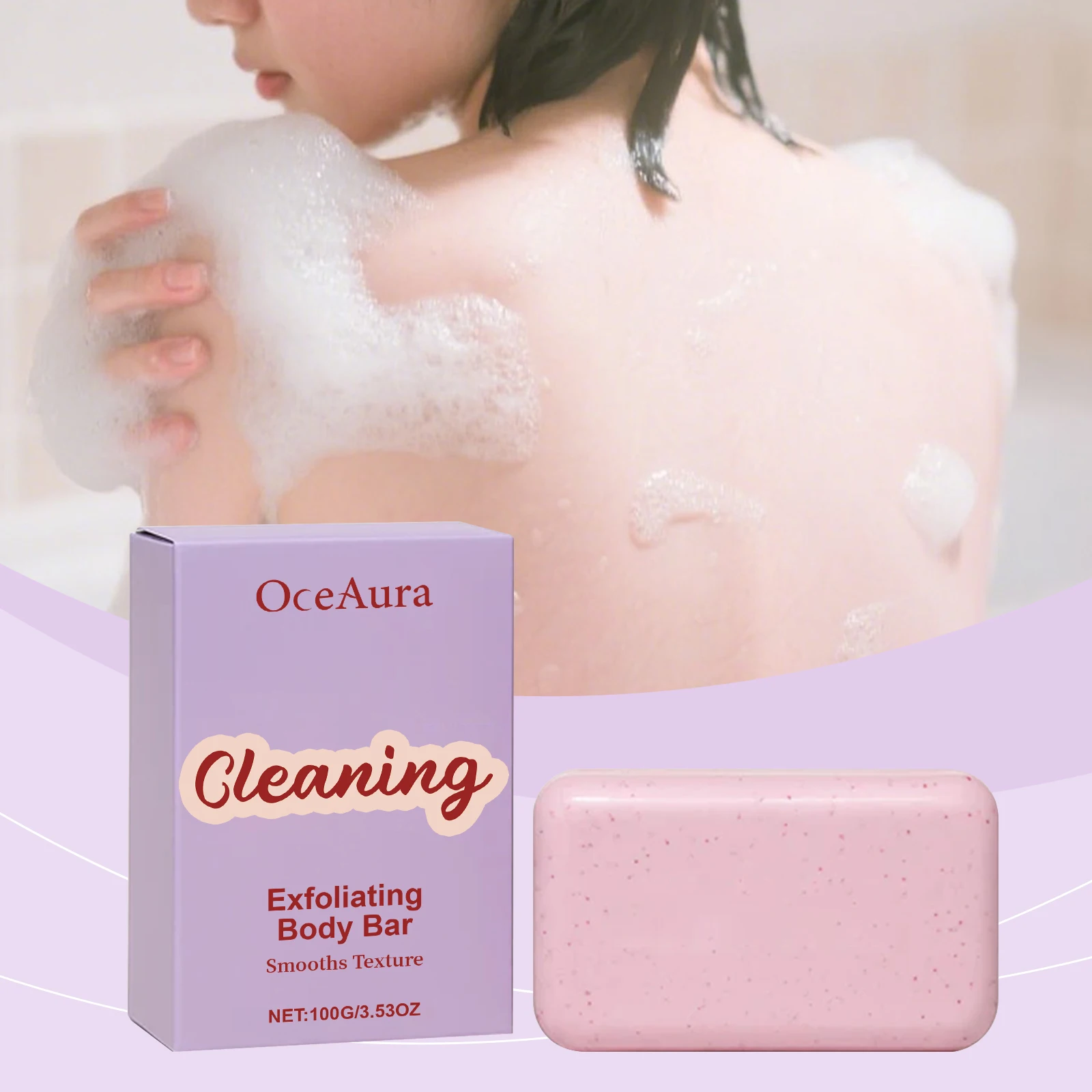 

OceAura отшелушивающее очищающее мыло для тела, нежно очищает тело и кожу, оставляет духи и увлажняющий уход за ванной.