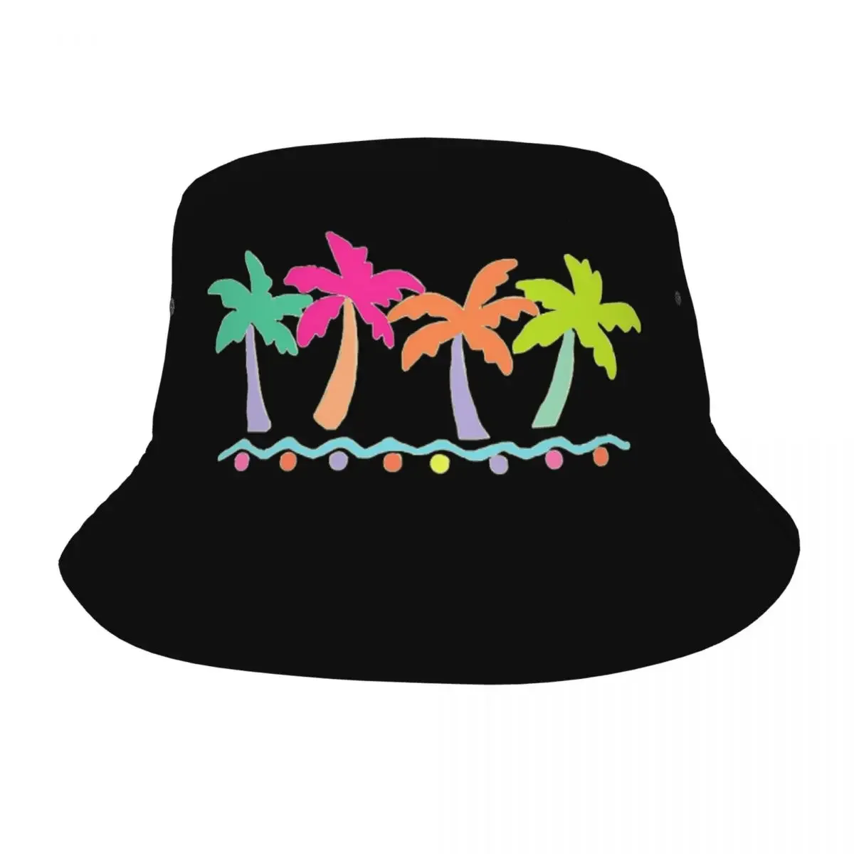 Tropical Palm Trees In Simple Beach Unisex Bucket Hats Customize Summer Beach Sun Hats