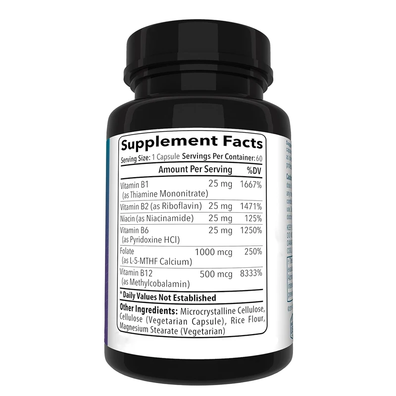 Dual strength  most biologically active folate, vitamin B12, niacin B1 B2 B6 Synergistic effect to achieve maximum effectiveness