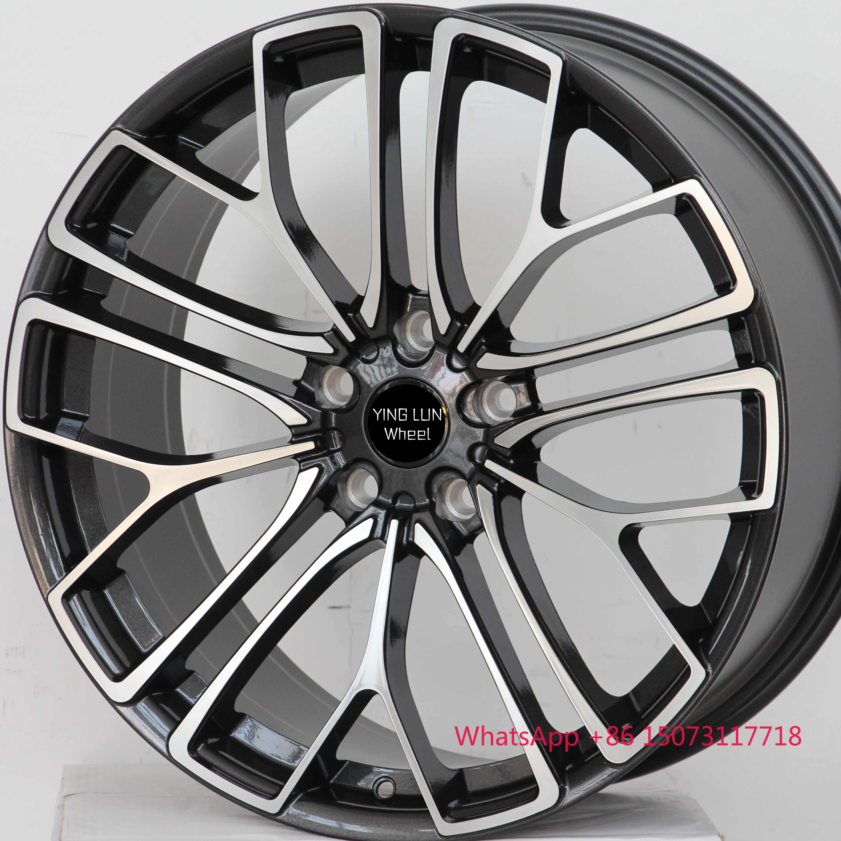 

5 Holes Custom Black Black Lightweight Wheels 20 Inch Alloy Car Rims