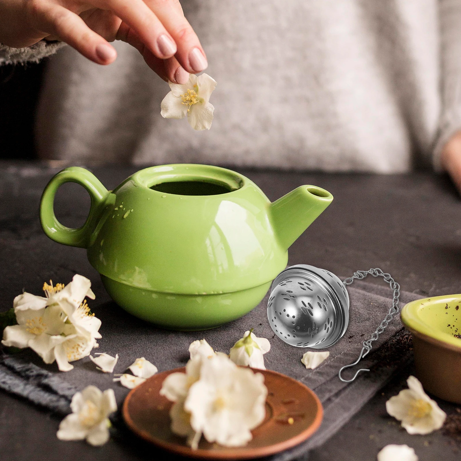 

304 Stainless Steel Seasoning Ball Reusable Tea Strainer Fine Mesh Cooking Infuser Spice Filter for Loose Leaf Tea Soup Brine