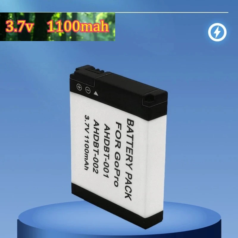 1100mAh for AHDBT-001/002 Sports Camera Battery Compatible for GoPro Hero 2 Large Capacity Long Endurance Rechargeable Battery