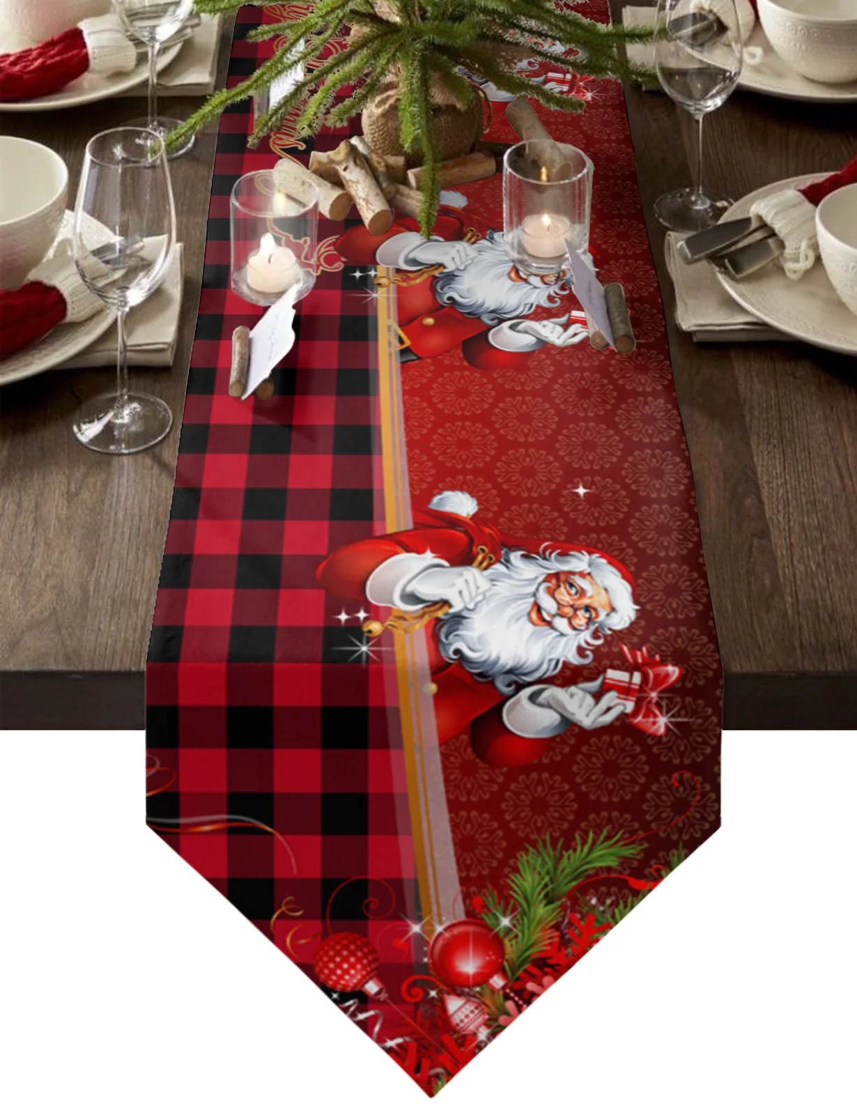 Christmas Gnome Snowflake Love Tablecloths Table Runners Christmas Home New Year Party Dinner Table Decorations Accessories