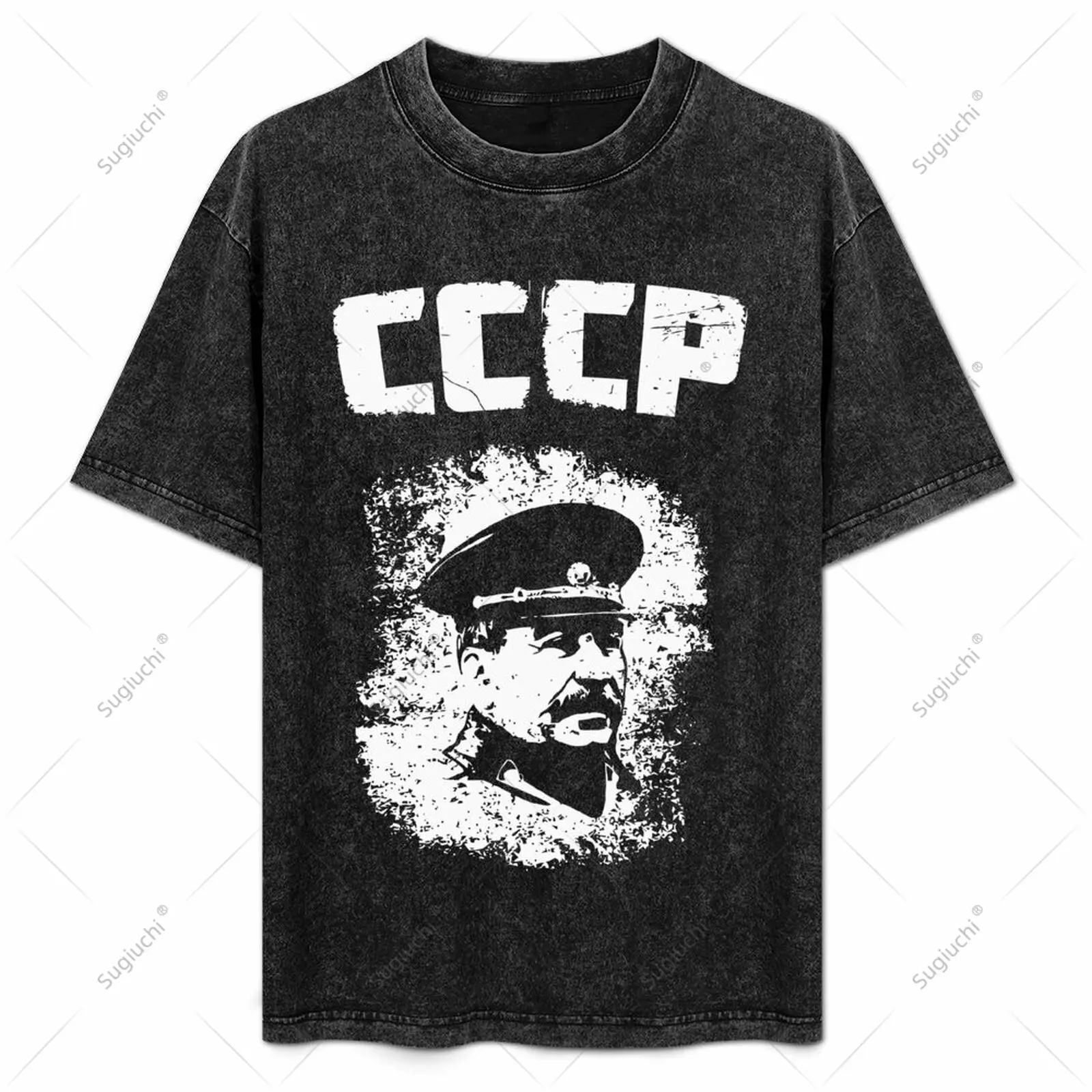 Vintage Washing Unisex Men J Stalin Soviet USSR Moscow Red Army Russian CCCP Tshirt Tees T Shirts Cotton Short-sleeved T-shirt