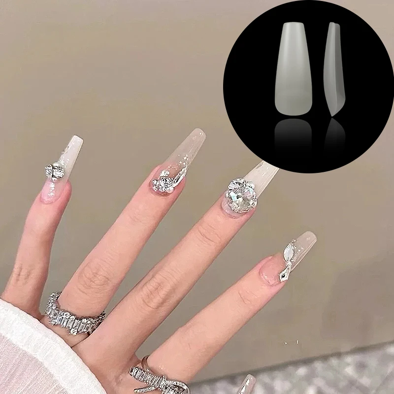 

Clear Nature Classic Fashion Trapezoidal Acrylic False Nails DIY Handmade Press on Nails Low Price Detachable Fake Nails