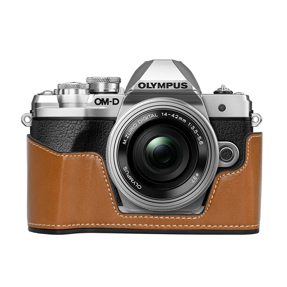 EM10M3 PU Base Bag Half Cover Case Shell for Olympus OMD EM10 Mark III Camera