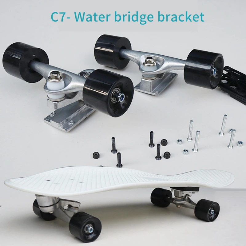 Soporte de resorte para monopatín de tierra sin tierra, puente de agua C7, puede girar de forma flexible.