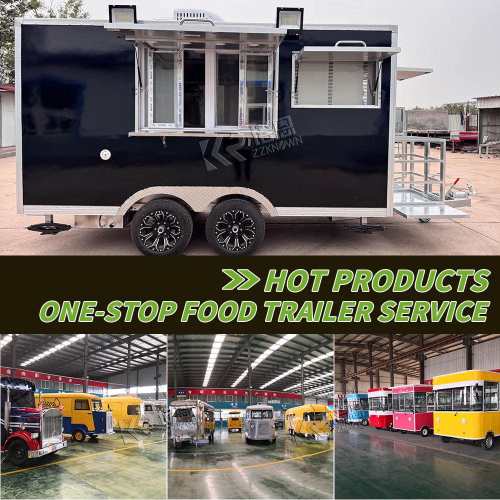 

Street Catering Trailer Mobile Food Truck With Full Kitchen Hot Dog Pizza Ice Cream Cart Concession Fast Food Trailer For Sale