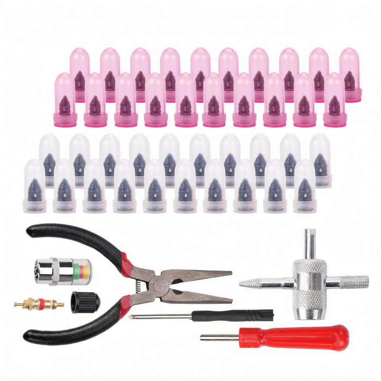 40 Pieces Tire Repair Kit Two Sizes Tire Plug Kit Ridged Puncture Repair Set