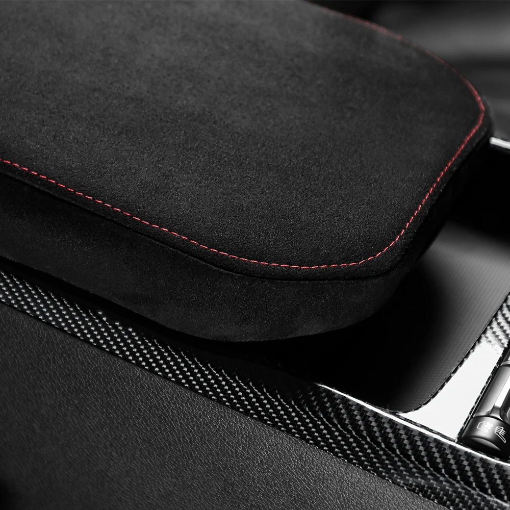 Passende Auto-Mittelkonsolen-Armlehnenbox Schwarze Velours-Schutzhülle für Kia Stinger 2018-2023 Innenraum-Zubehör LHD RHD – Detail 6