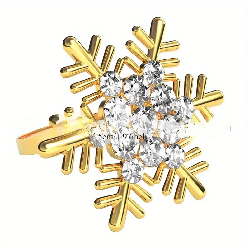 6pcs/lot Christmas gold silver alloy electroplated snowflake napkin ring 5cm/4cm metal Christmas deer napkin clasp