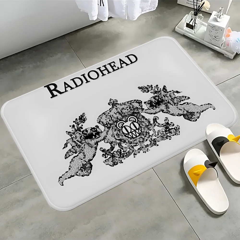 Rock Band Radiohead Music Bathroom Mat Kids Room Bedroom Decoration Balcony Anti-Slip Doormat Living Room Bedside Area Rugs