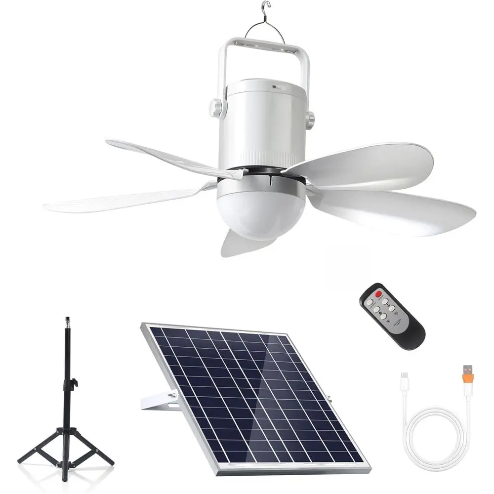 

15W Solar Panel with 10800mAh Battery, LED Light, and Remote Control for Outdoor Spaces