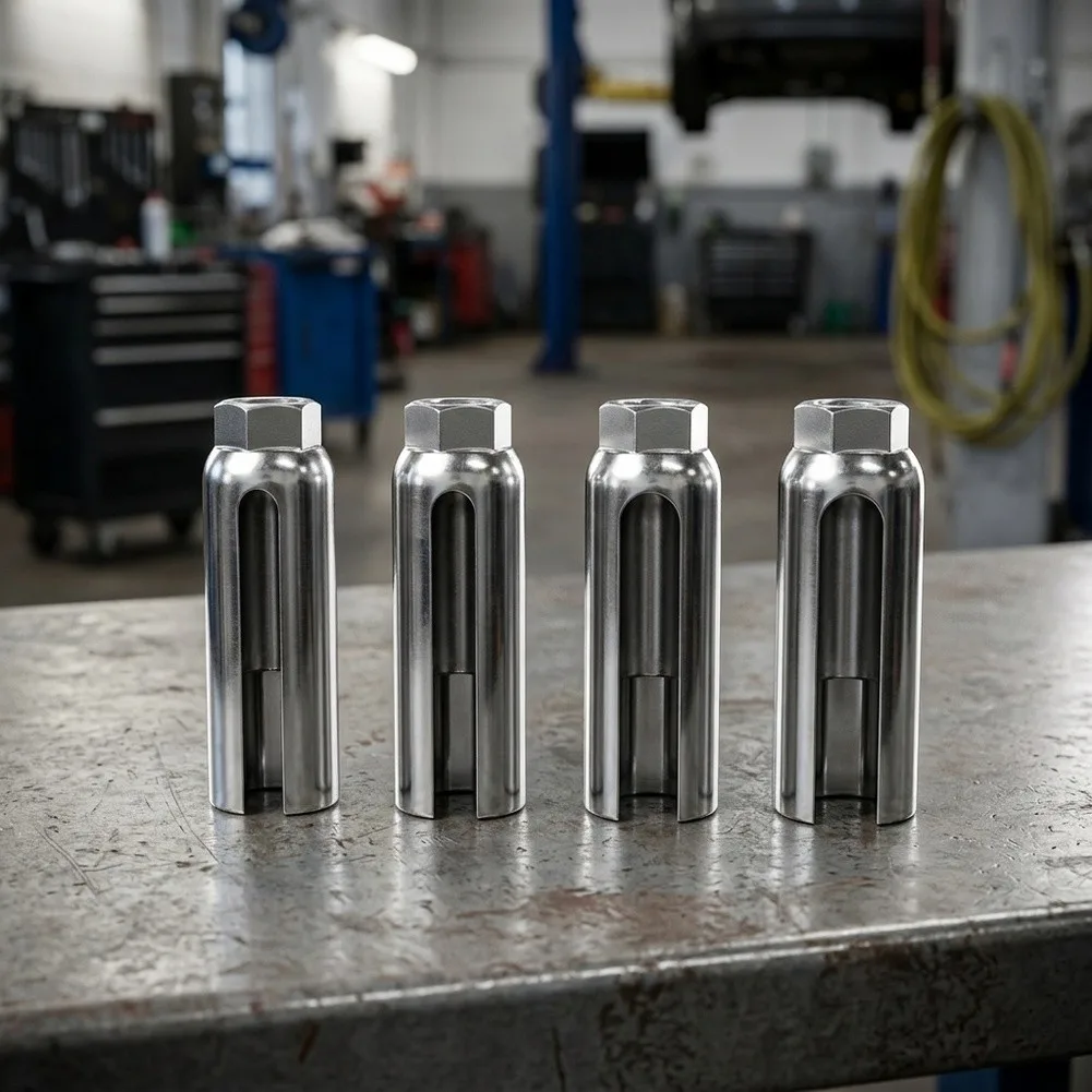 Chromium Vanadium Steel Socket for Sensor Mounting Applications 14.5 16 8cm Dimensions White Body Black Coated