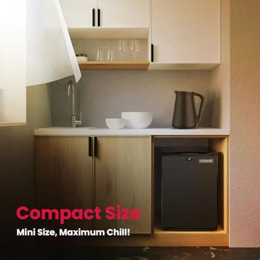 1.4 cu.ft Compact Auto Defrost 120V/12V Mini Fridge with No Noise Absorption Locking Feature in Black for RV Camping Dorm Offic