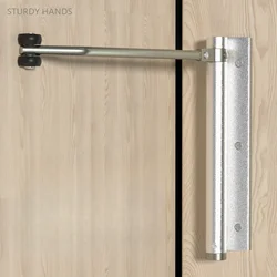 1 set of aluminum alloy automatic door closer household invisible door spring hinge automatic return buffer door closer