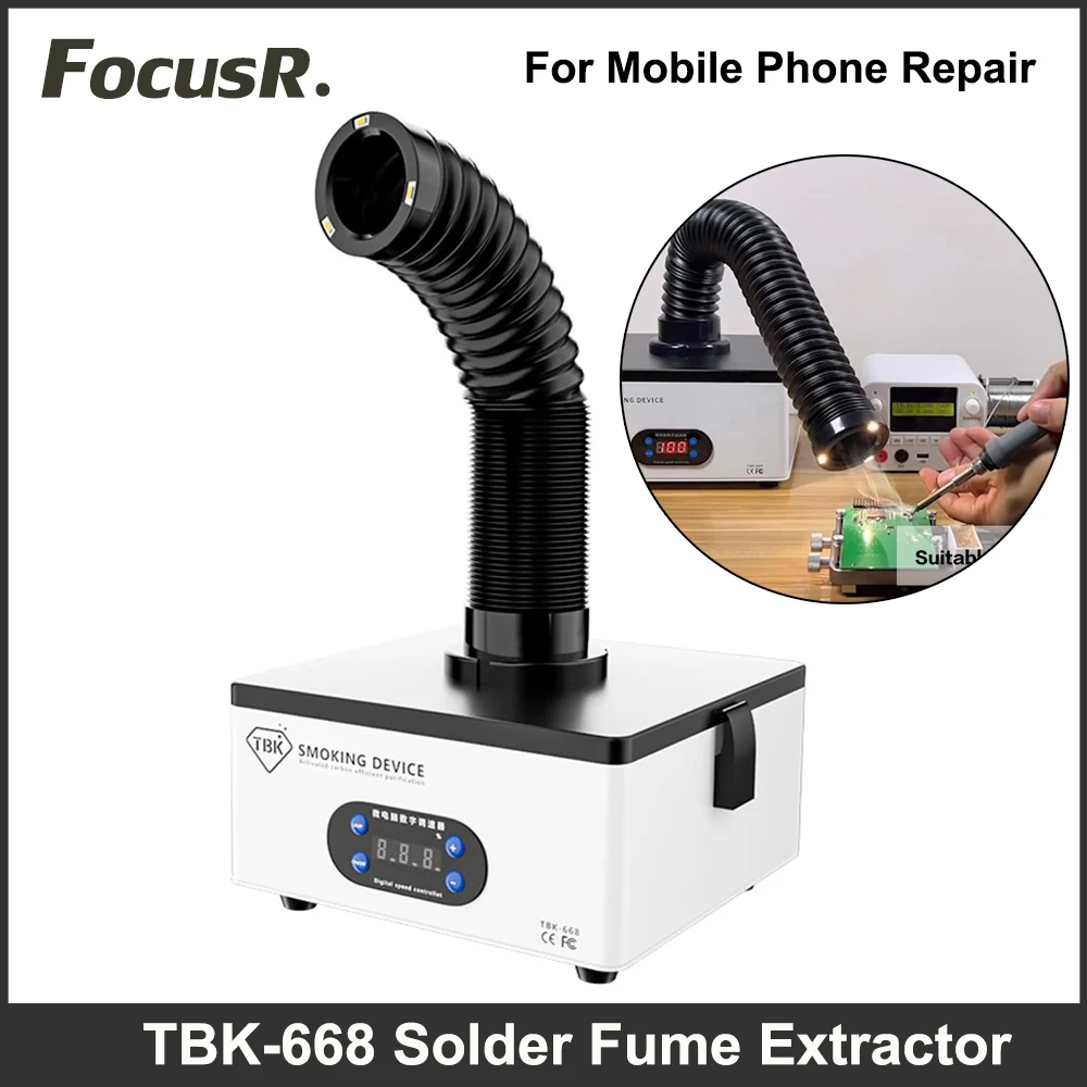 TBK-668 Smoking Purifier High Filtering for Laser Separating Machine Phone Repair Replace Welding Portable Smoke Fume Extractor