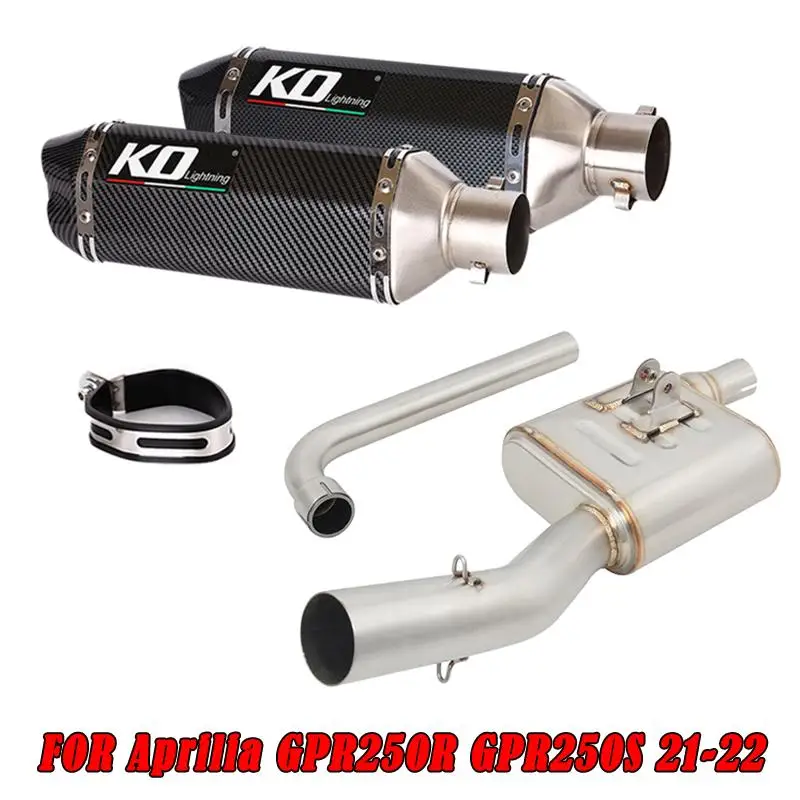 

51mm Muffler For Aprilia GPR250R GPR250S 21-2022 Motorcycles Exhaust Pipe Front Link Tube Stainless Steel Slip On With DB Killer