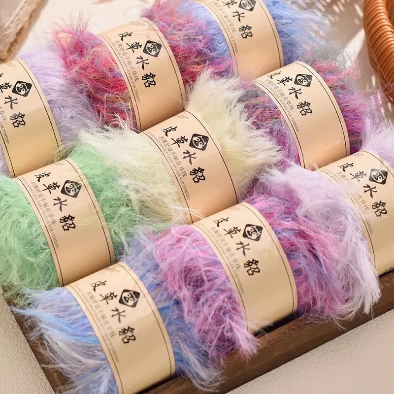 50 جرام فرو المنك أسفل طويل الصوف اليد مختلط الموضوع وشاح الغزل DIY بها بنفسك المواد حقيبة الطفل خط المرجان أسفل فينيكس أسفل الخط