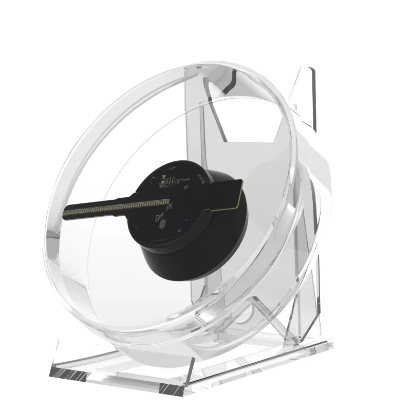 3d Holographic Advertising Lights LED Desktop Model Fan Screen With Audio Playback With Transparent Cover Holographic Fan