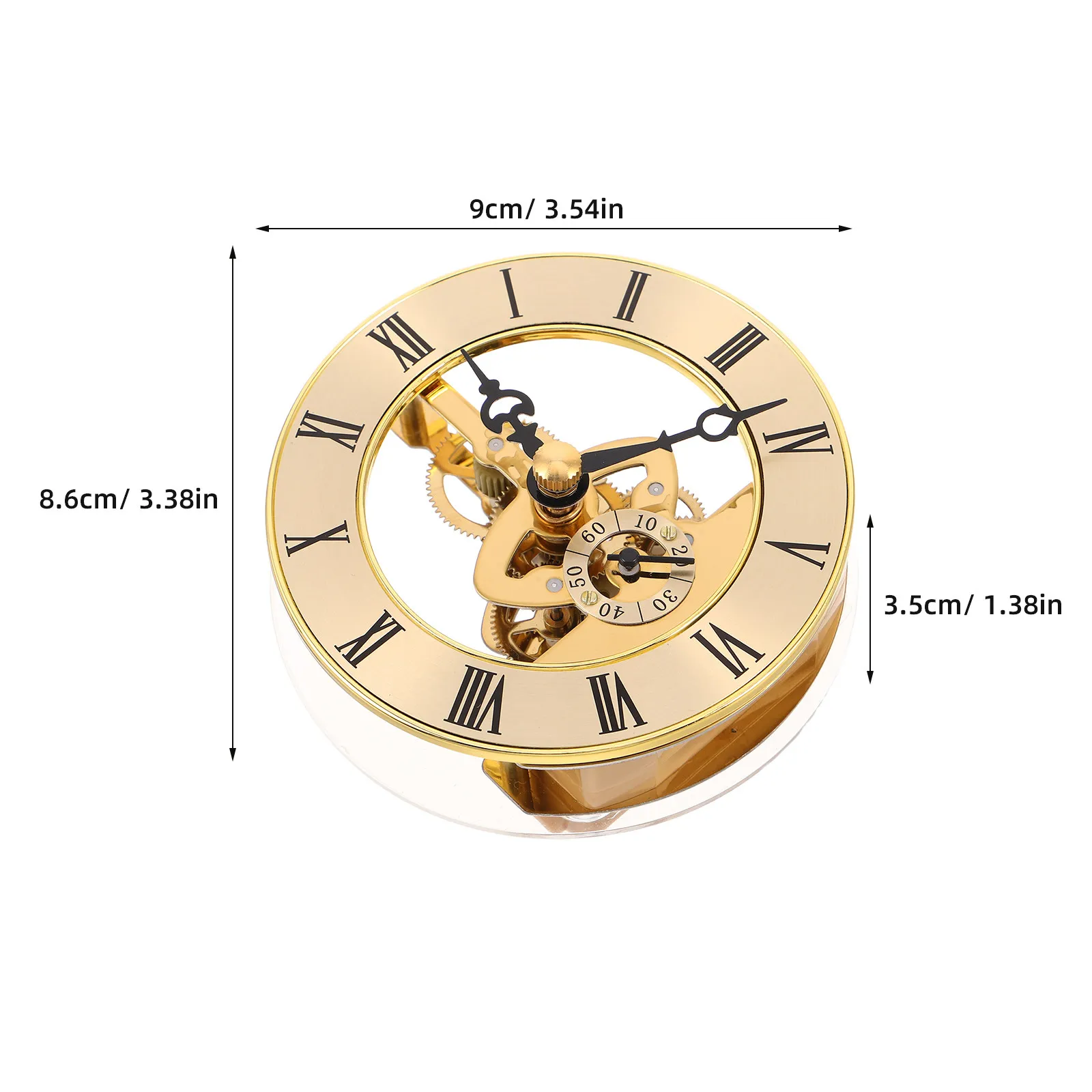Roman Numerals Clock Movement 86Mm Round Quartz Clock Insert Recessed Table Clockwork Replacement DIY Repair Kit