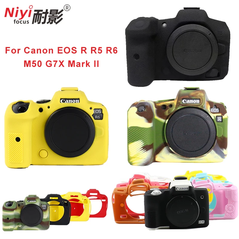 For Canon EOS R R5 R6 M50 G7X Mark II Photography Accessories Bag Rubber Cover Protective SLR Camera Soft Silicone Body Case