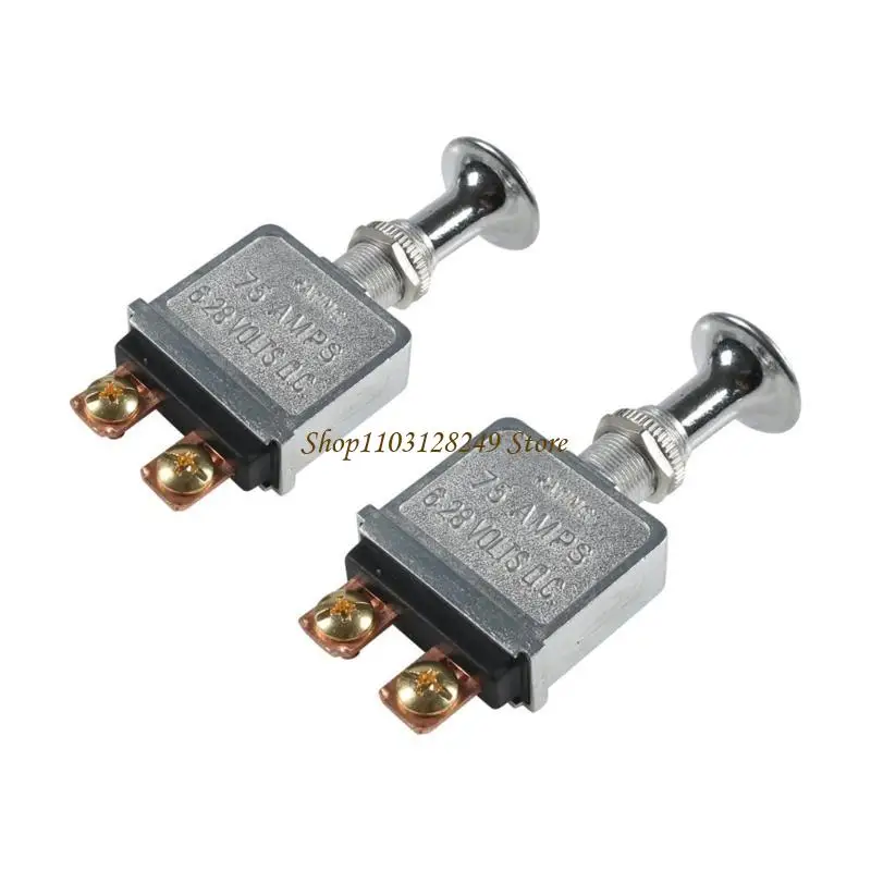 N5KD 75Amp Universals Push/Pull Switch DC6V-28V Heavy Duty Push-Pull/On-Offs Toggle Switch with 2 Position 2 Terminals