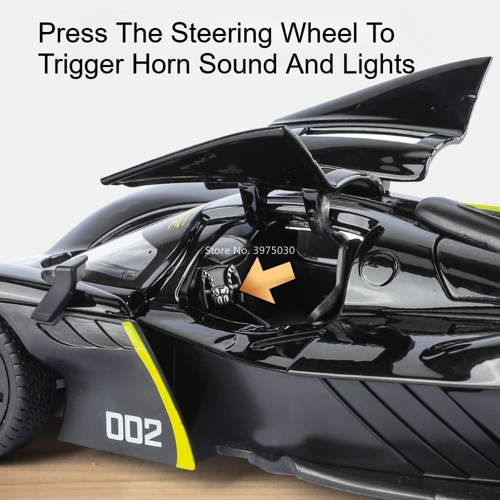 Modelos Valkyrie fundidos a presión de aleación 1:24, coches de juguete con música ligera, puertas de vehículos en miniatura, adorno de modelo de coche deportivo abierto