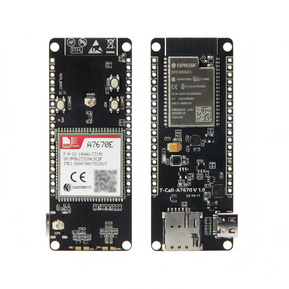 ESP32 4G LTE GSM Communication Module A7670E Wi-Fi BT 4.2 I2C SPI UART Interface Low Power IoT Development Board