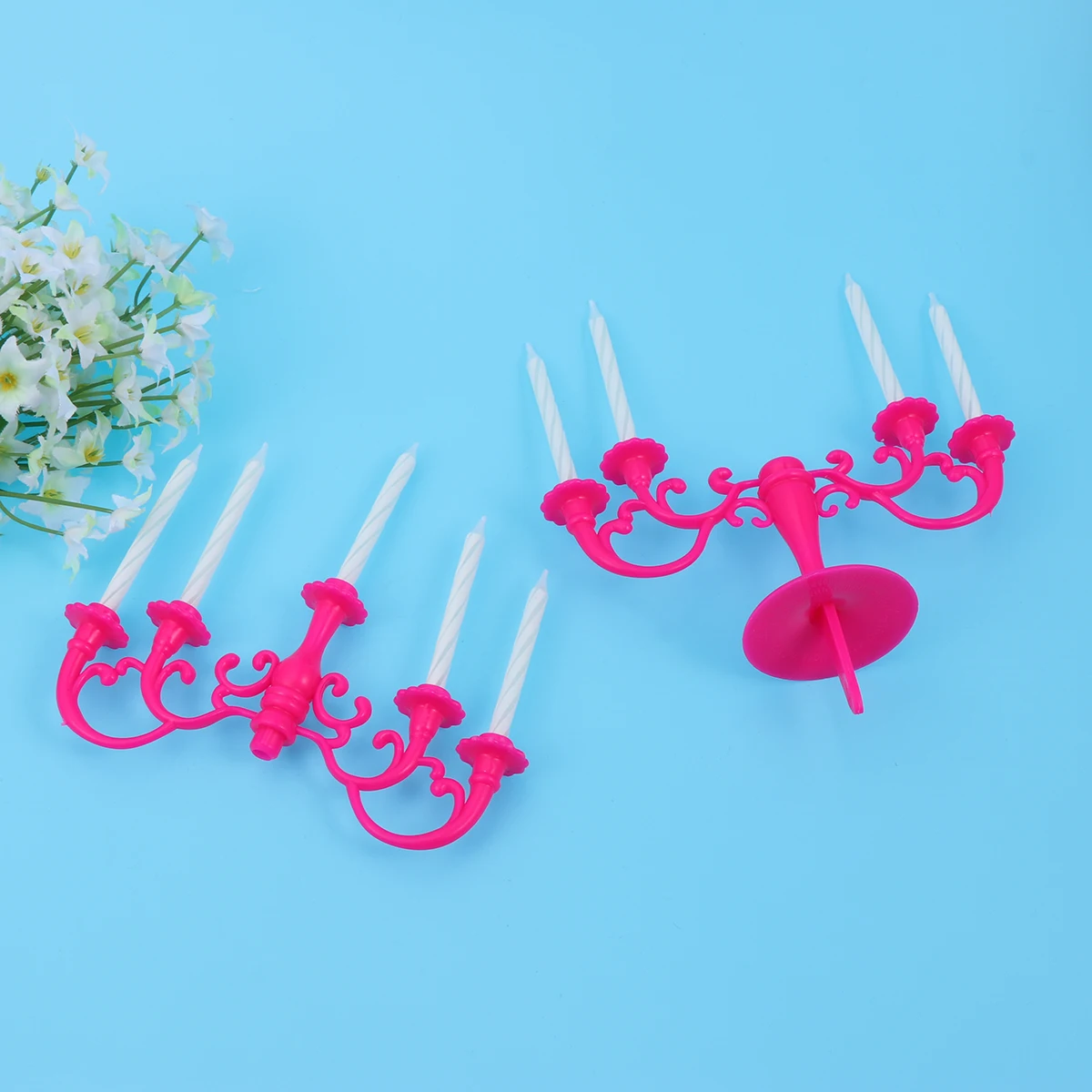 

Birthday Stick Holder Tall Wedding Candlesticks Pink Decorative Elegant Table Centerpieces Simple Romantic Atmosphere