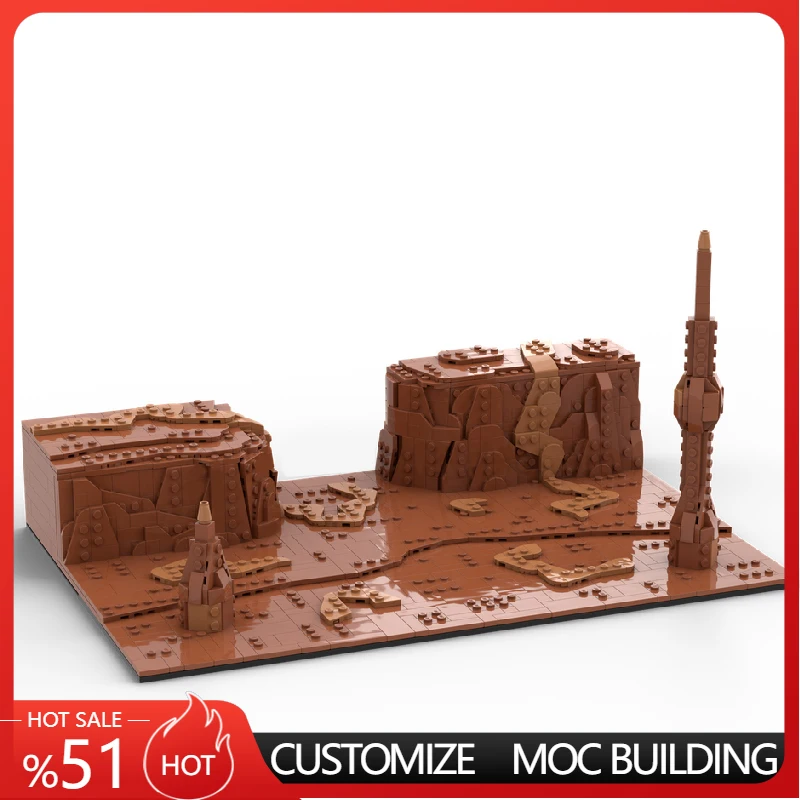 1187 STKS Sterrenstrijd Alien Planeet Scène - Rode Zandwereld Stijl MOC Aanpasbare Modulaire Bouwsteen DIY Speelgoed Verjaardag Cado