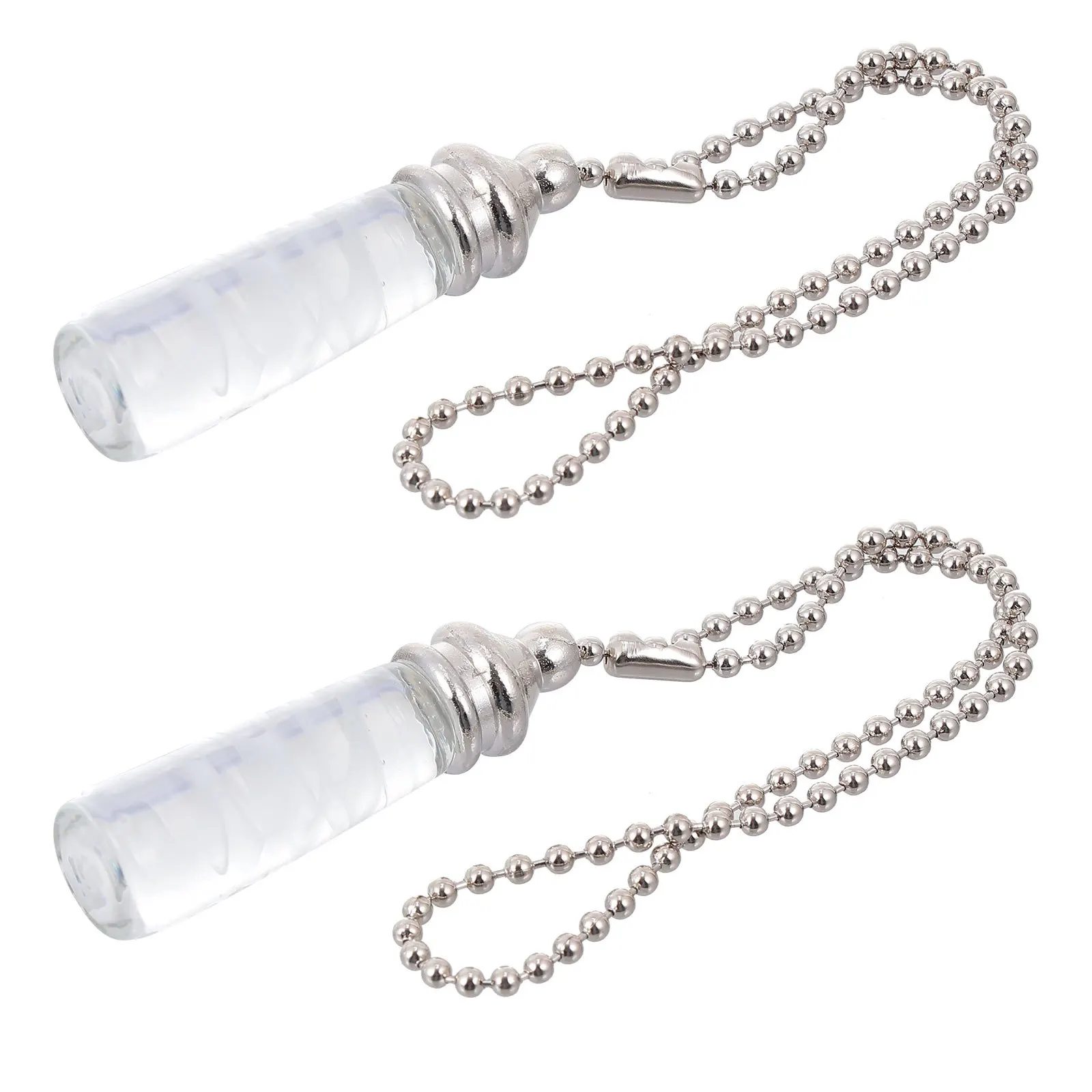 

2Pcs Frosted Silver Pull Chain Decorative Hanging Pendant Elegant Ceiling Lamp Chain Home Decor Party Festival